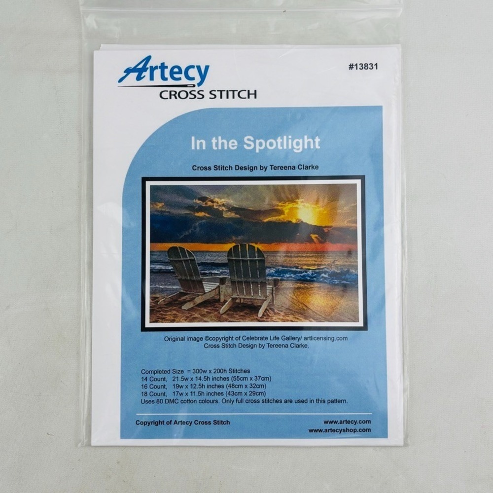 Artecy In The Spotlight Cross Stitch Chart Pattern 13831 Beach Sunset Ocean